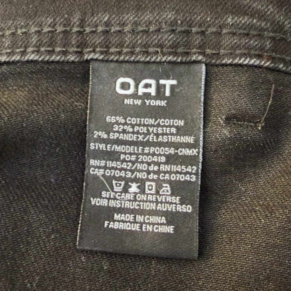 OAT Wide Leg High Waist Patch Pocket Jeans‎ Womens 8/29 Black Raw Hem Utility - Picture 8 of 8
